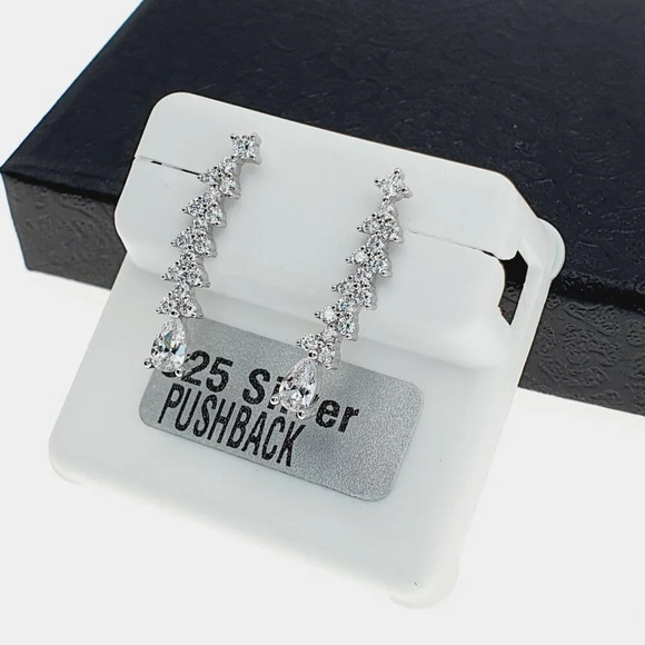 "925 sterling silver luxury CZ earrings for women/girls, Best for gift, RJUS2199 - Picture 4 of 8